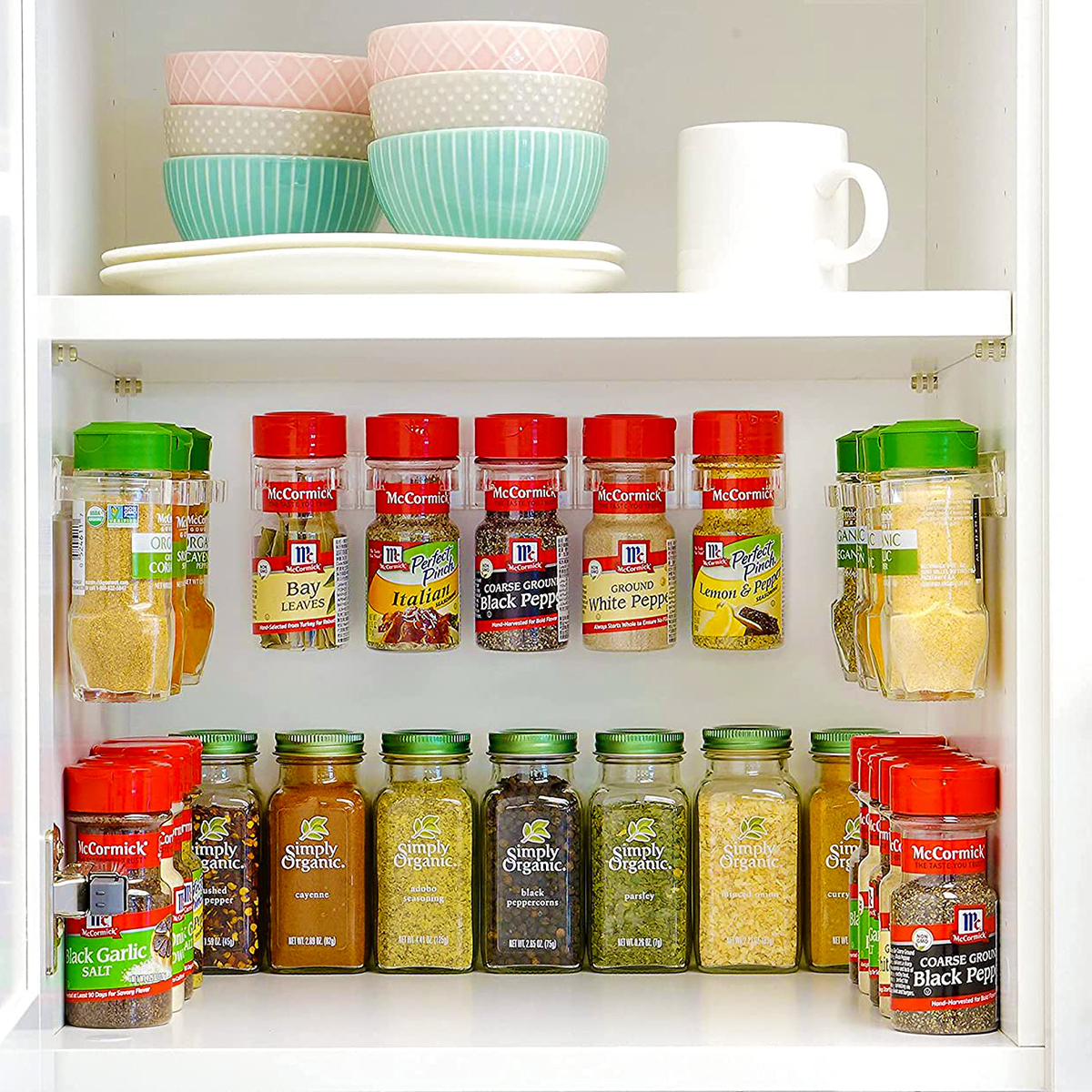 4PCS/SET Kitchen Spice Clips, Spice Gripper Jars Holder Cabinet Storage Strips (4 Strips for Holds 20 Jars） - image 4 of 12