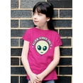 thumbnail image 2 of Alien Emoji Vibes Only - Retro UFO Space Graphic Youth's T-shirt, 2 of 4
