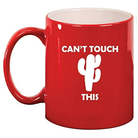 

Ceramic Coffee Tea Mug Cup Can t Touch This Cactus Funny (Red)