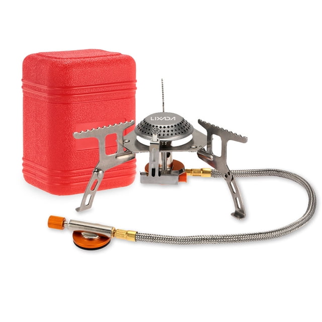 Graflsoa Lixada Ensemble de Réchaud d'Extérieur Compact avec Allumage Piézo et Manuel pour le Camping et la Randonnée