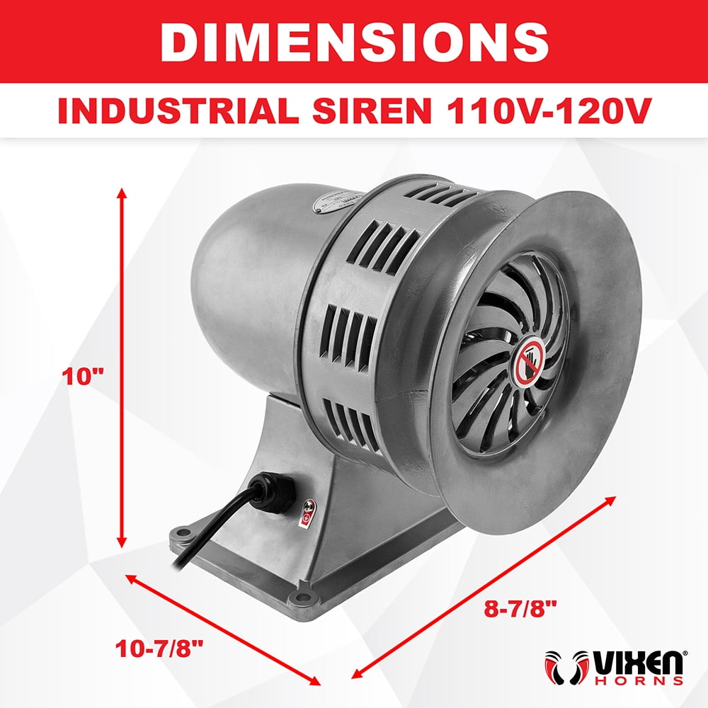 Vixen Horns Loud Air Raid Siren - Industrial Alarm Heavy Duty