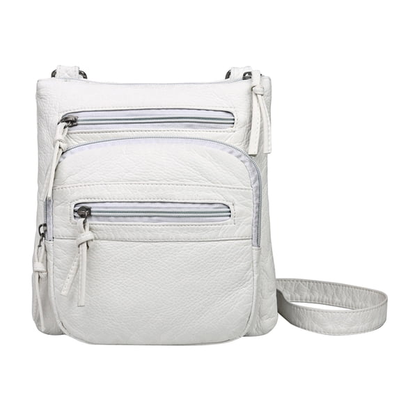 MUSOIE Crossbody Bags for Women Purse Multi Pocket Vegan Leather Retro Messenger Bag Shoulder Bag