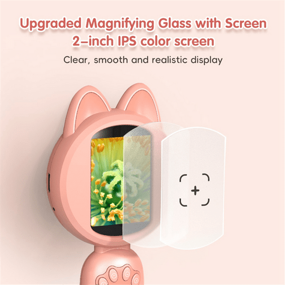 2 Inch Children Microscope Pocket Microscope Portable Electric Digital Magnifying Glass Microscope Outdoor Stem Toy C