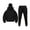 Black, variant on Balaclava Hoodie Zipper, Winter Hoodies for Men Double Layer Hooded Sweatshirt Fleece Zip Jacket with Sweatsuit Running Sport Pants Outfits for Men Dark Gray L(L)