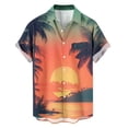 thumbnail image 4 of DJDLJWCJ Hawaiian Shirt for Men Short Sleeve, Floral Print Hawaiian Shirts for Men polo T Shirts Summer Beach Shirts Orange L, 4 of 6