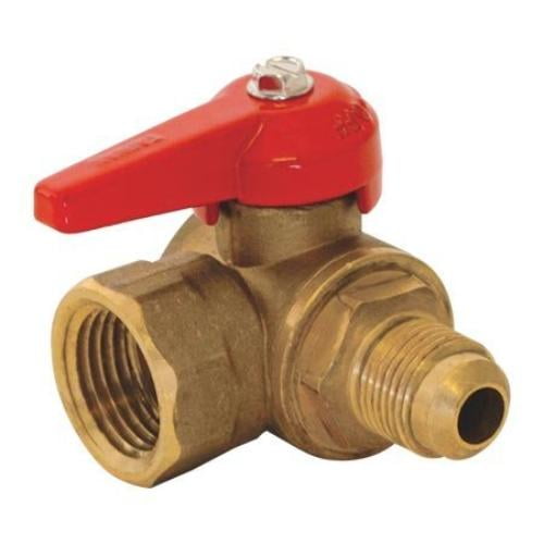 Eastman 60034 Gas Angled Ball Valve, 1/2 inch Flare x 1/2 inch FIP