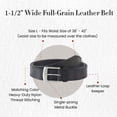 thumbnail image 6 of 392701 Black Leather Belt with Silver Color Buckle | Style n Craft, 6 of 10