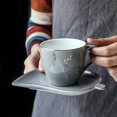 thumbnail image 2 of Coffee tea cups coffee cup ceramic cup and saucer set (HTOOQ), 2 of 3