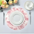thumbnail image 5 of Pink Butterflies Round Placemats Non-Slip Table Mat Heat Resistant Placemat for Dining Table Kichen Party Table Diameter 15.4 inch Set of 4 Home Decor Gifts, 5 of 7