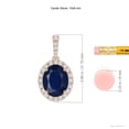 thumbnail image 3 of ANGARA Natural 3.3 Ct Vintage Style Oval Sapphire Halo Pendant in 14K Rose Gold for Women (Size-10x8mm) | September Birthstone, Anniversary, Jewelry Gift for Women | Natural Blue Sapphire Necklace, 3 of 8