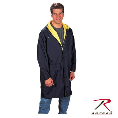 Rothco PVC Hooded Raincoat w/Under Arm Vents (XL)- (Best Packable Rain Gear)