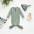 thumbnail image 6 of WIBACKER Unisex Newborn Baby Cotton Sleeper Gowns with Cap Long Knotted Sleeping Bag 3-6 Months, 6 of 7