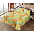 thumbnail image 4 of Ambesonne Citrus Fitted & Flat Sheet with Shams 4 Pcs Set, Summer Slices of Lime Print, King, Yellow Marigold and Green, 4 of 5