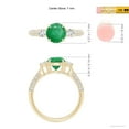 thumbnail image 4 of ANGARA Natural Three Stone 1.2 ct Emerald and Diamond Ring in 14K Yellow Gold for Women (Size-7mm) | May Birthstone, Birthday, Anniversary, Jewelry Gift for Women | Natural Emerald Ring, 4 of 8