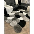 thumbnail image 3 of Plush Fluffy Shine 3D Stone Silver Black White Shag 5'4" x 7'3" Area Rug/Carpet by Makymo, 3 of 4