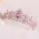 thumbnail image 3 of Nvzi Tiara para novia, diadema de princesa, corona nupcial, joyería para el cabello con diamantes de imitación de cristal, decoración para cumpleaños, graduación, fiesta de disfraces (rosa), 3 of 5