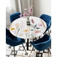 thumbnail image 5 of nqOlkjepod Spring Floral Round Tablecloth, Fitted Table Cover with Elastic for 45"-54" Round Tables, Summer Flower Botanical Elegant Table Cloth Outdoor Indoor Dinning Party Waterproof Tablecloths, 5 of 6