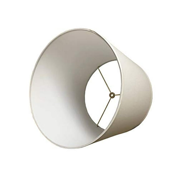 Royal Designs, Inc. Tall Drum Hardback Lamp Shade, Made in the USA, Linen White, 15"