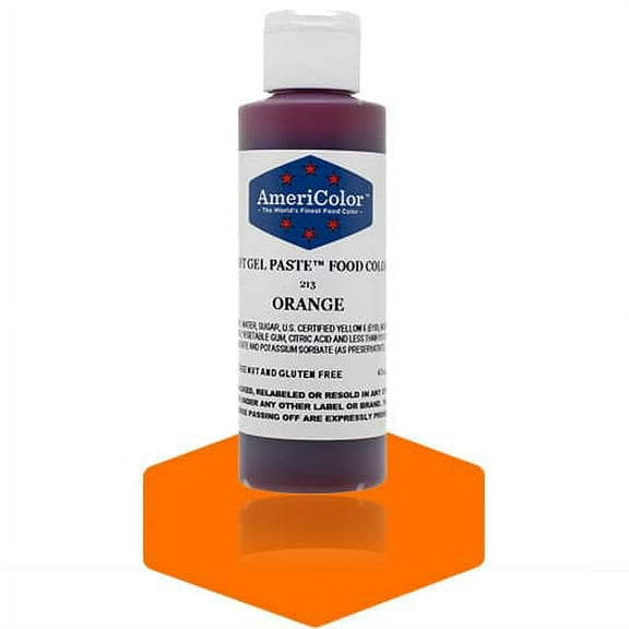 AmeriColor, Soft Gel Paste Food Color, Orange 4.5 oz