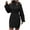 Black, variant on Enjoytime Dresses for Women Solid Color High Neck Off Shoulder Casual Midi Dress Round Neck Long Sleeve Elegant Party Dresses Black S