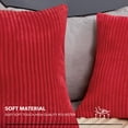 thumbnail image 6 of Deconovo Pillow Cover Pack of 2 Stripe Decorative Corduroy Cushion Covers Pillow Case for Chrismas and New Year 12x20 in True Red, 6 of 6