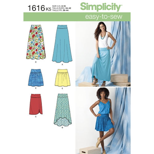 Simplicity Misses' Size 8-16 Knit or Woven Skirts Pattern, 1 Each ...