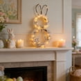 thumbnail image 4 of Easter Bunny Wreath with Lights for Front Door Spring Home Decor Indoor Outdoor, 4 of 6
