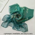 thumbnail image 3 of Lightweight Scarves Fashion Flowers Print Women Cotton Wrap Scarf Head Shawl Summer Gift - Plum Pore Green, 3 of 6