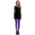 thumbnail image 4 of HDE Bas Opaques en Microfibre pour Femmes, Couleur Unie Dégradée, Collants avec Pieds (Violet), 4 of 6