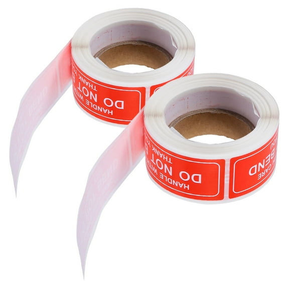 2 Rolls Self Adhesive Fragile Stickers Care Shipping Labels Moving Do Not Bend Warning Labels