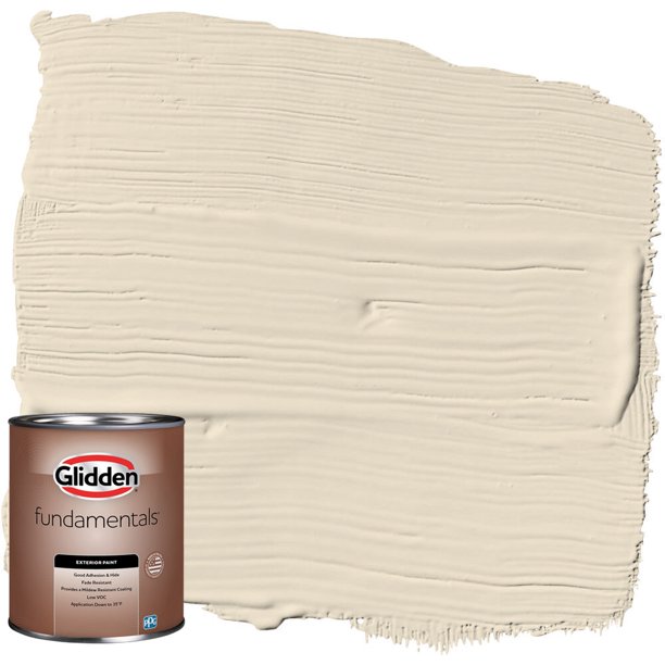 Glidden Fundamentals Exterior Paint Bone White, Flat, 1 Quart