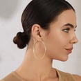 thumbnail image 5 of VEEDOFA Gold Plated Hoop Earrings for Women, 14K Gold Plated, Lightweight Hypoallergenic Earrings 60mm, 5 of 7