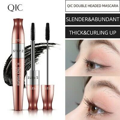 Qic 2 In 1 Mascara Black Waterproof Mascara 4d Fiber Lash Curling Thick Lengthening Lash Mascara For Eyelashes Cosmetic Walmart Com Walmart Com