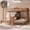 Brown, variant on Mintazer Twin over Twin over Twin Bunk Bed with Desk, Bunk Bed with Reading Lamp and Storage Shelves, White