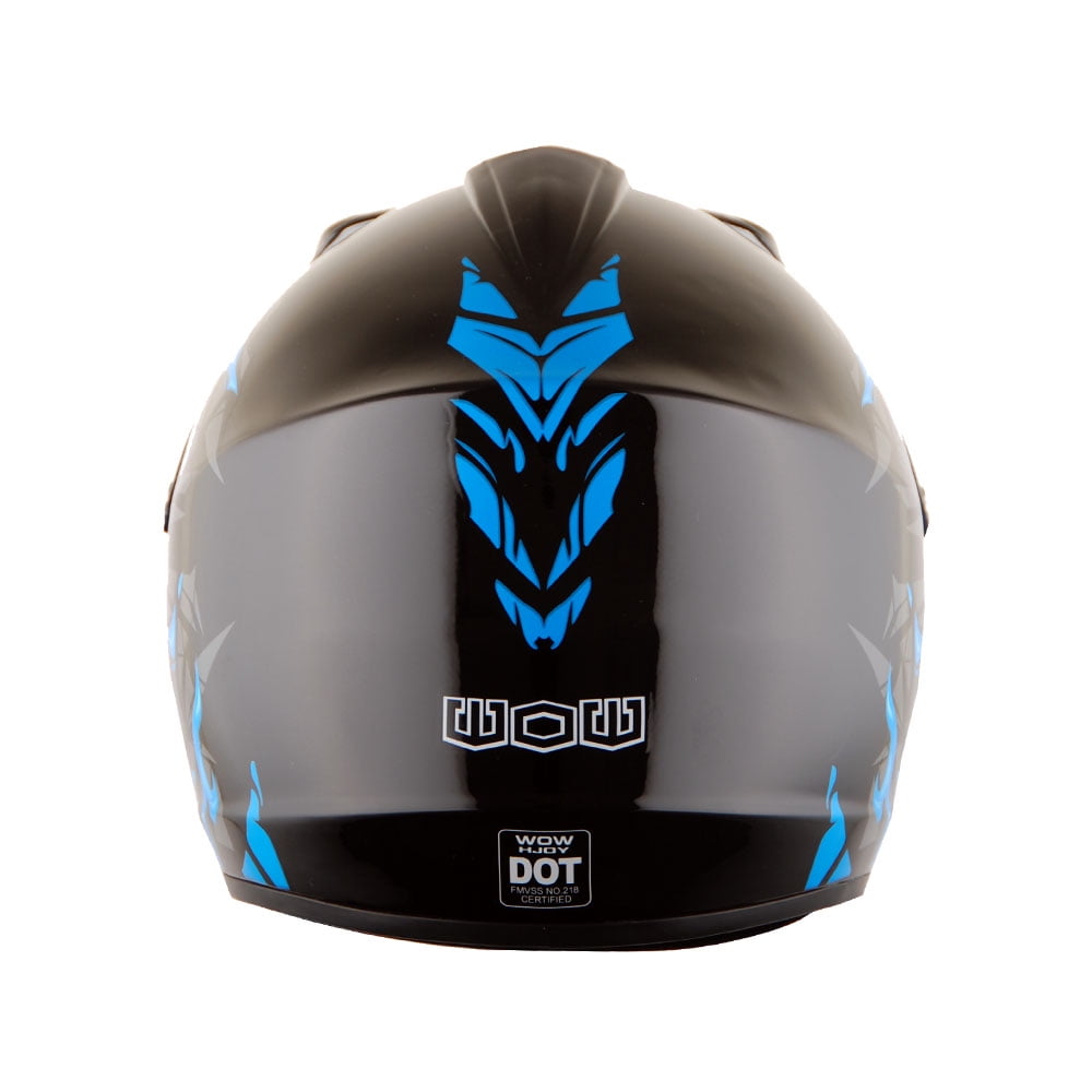WOW Youth Kids Motocross BMX MX ATV Dirt Bike Helmet HJOY Dino Blue
