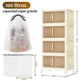 thumbnail image 2 of Cajas de Almacenamiento Plegable de 4 Capas con 6 Bolsas de Almacenamiento, plástico plegable con Ruedas Silenciosas y Manijas, Adecuada para Dormitorio, Cocina, Baño(40×28×86 cm), 2 of 7