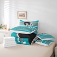 thumbnail image 4 of Erosebridal Soccer Rugby Bedding Sets Full Size 7-Piece , Turqoise, Super Cozy, Pittsburgh, 4 of 5
