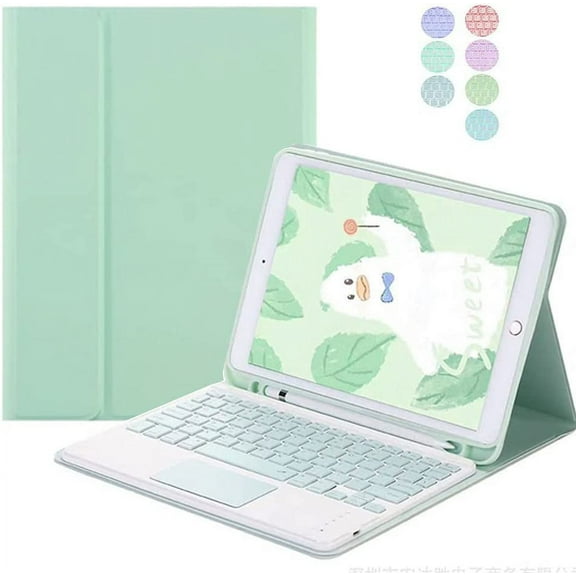 Timoom Touchpad Keyboard Case for 10.2" 8th/7th Gen, Air 3, Pro 10.5, 7 Color Backlit Slim PU Case Wireless Bluetooth Stand Removable Keyboard Shell Cover for iPad 10.2"/Pro 10.5"
