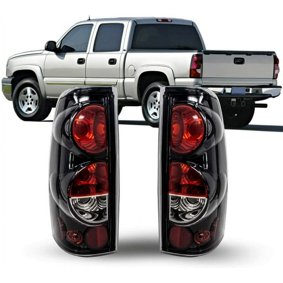 Kojem  Tail Brake Lights Rear Lamps Black For 1999-2006 Chevy Silverado / 1999-2003 GMC Sierra Pickup