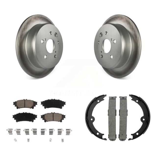 Transit Auto Rear Disc Coated Rotors Ceramic Pads and Parking Brake Shoes Kit for Car Lexus IS250 KGC-102942