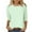 Solid Color-Mint Green, variant on Jewelreauty Womens 3/4 Sleeve Tops Casual Round Neck Loose Fit Tunic Tees Summer Solid Going Out Basic Shirts (L, White)