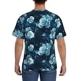 thumbnail image 3 of Bixox Men's Ink Rose Printed Short Sleeve Skinny Athletic T-Shirt, 3 of 6
