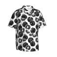 thumbnail image 3 of Xecao Hand Drawn Tomatoes print Hawaiian shirt - a stylish short-sleeve button-down for men, perfect for casual beach and tropical outings., 3 of 9