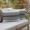 thumbnail image 2 of Outdoor Waterproof Pillow Covers Gray Gradient Stripes Decorative Throw Pillow Protectors,Pillowcase Cushion Cases for Patio Sofa Garden Couch,20x12in,Pack of 2, 2 of 14