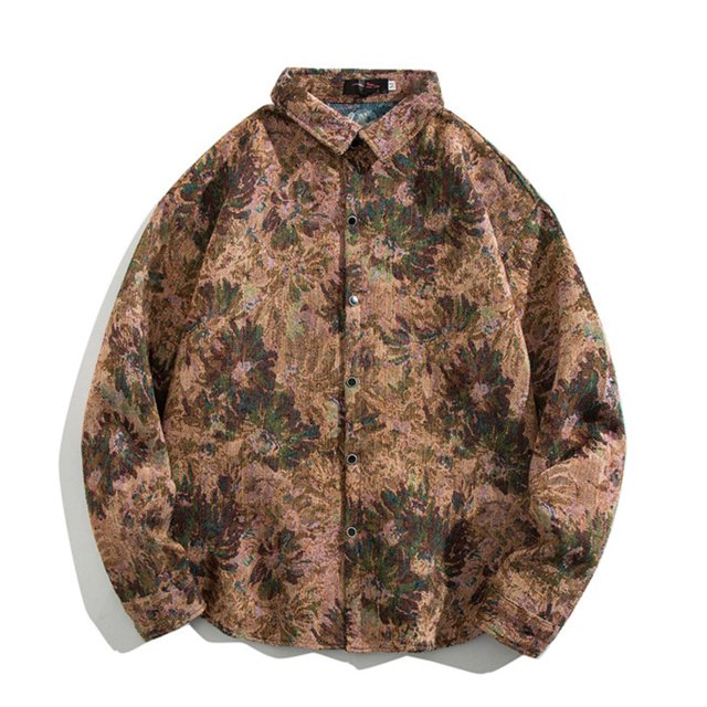 Blusa y camisa de manga larga con cuello vuelto para hombre, estilo informal, a cuadros, con bolsillos y botones, de licra