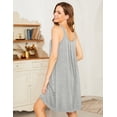 thumbnail image 2 of Ekouaer Women's Nightgown Sleeveless Sleepwear Wide Strap Sleep Shirt Pleated Scoopneck Nightshirt, 2 of 5