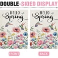 thumbnail image 3 of Hello Spring Poppy Flower Decorative Garden Flag, Watercolor Floral Hummingbird Yard Outside Home Decorations, Seasonal Burlap Outdoor Small Decor Double Sided 12 x 18, 3 of 6