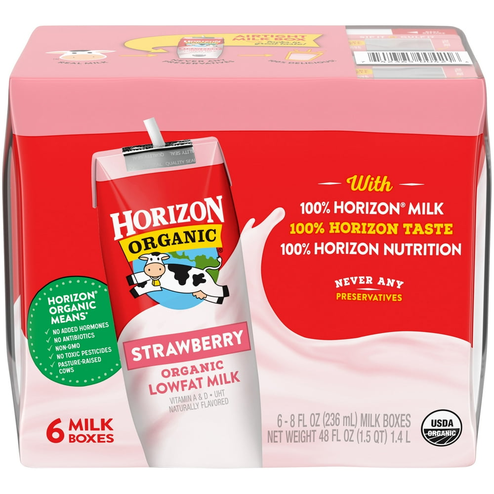 Horizon Organic 1 Lowfat UHT Strawberry Milk, 8 Oz., 6 Count Walmart