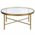 thumbnail image 2 of Pemberly Row Table Basse en Verre Ronde 36" en Laiton, 2 of 6