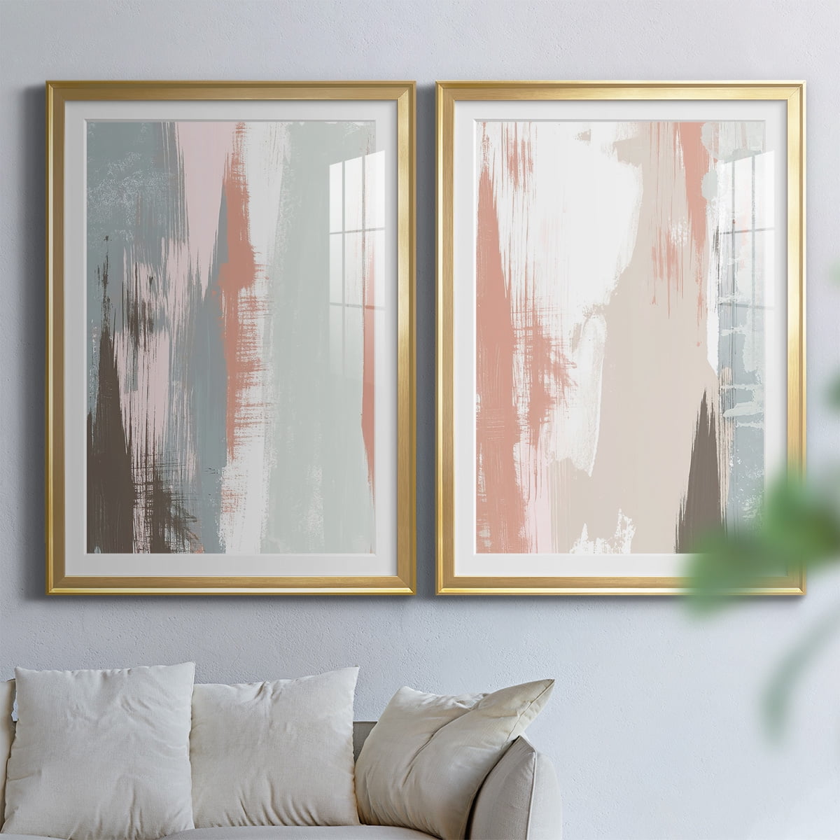 Wexford Home Sandstone Peel I Premium Framed Print, 18.5" x 24.5" - Ready to Hang, Gold (Set of 2)